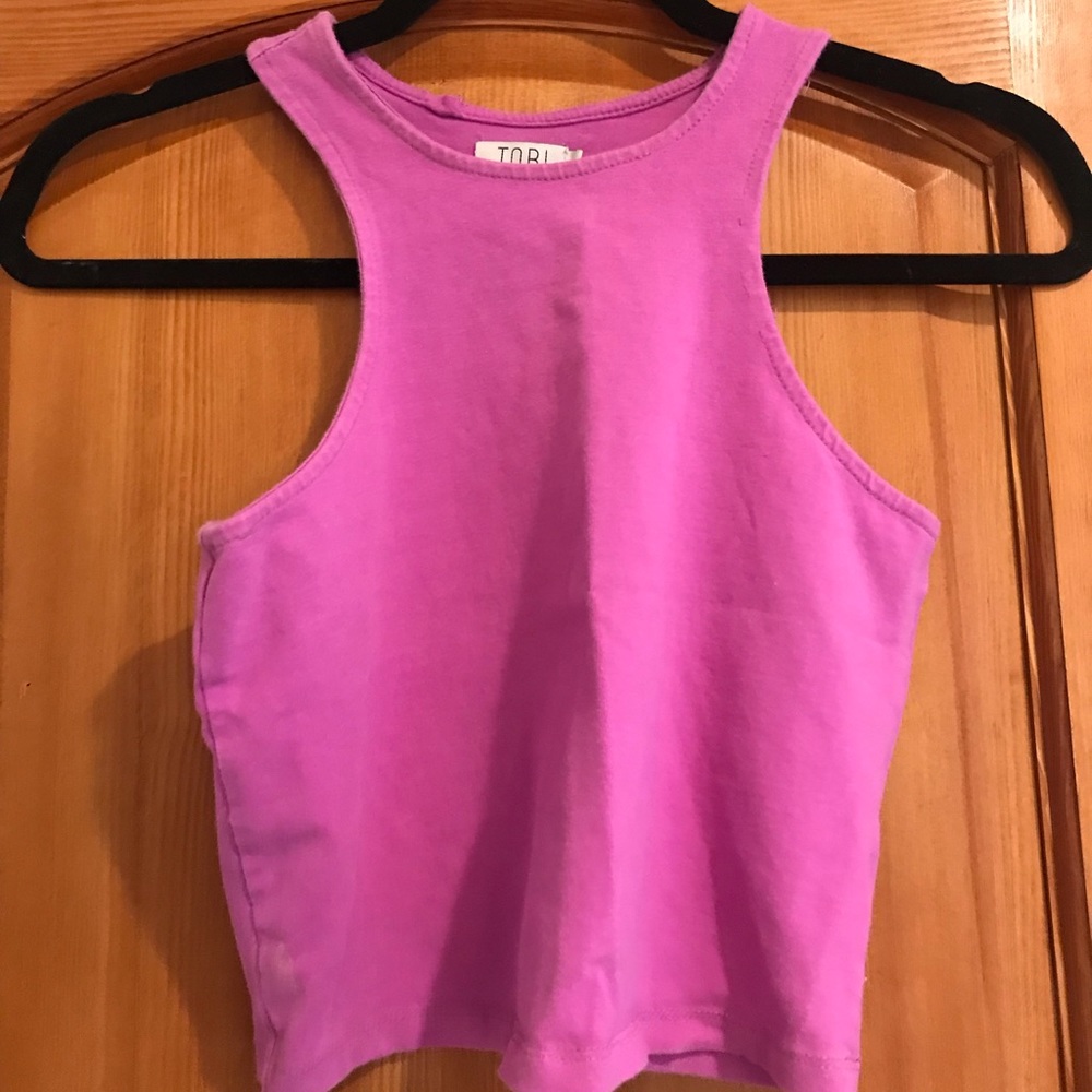 Hot pink halter crop top LIKE NEW